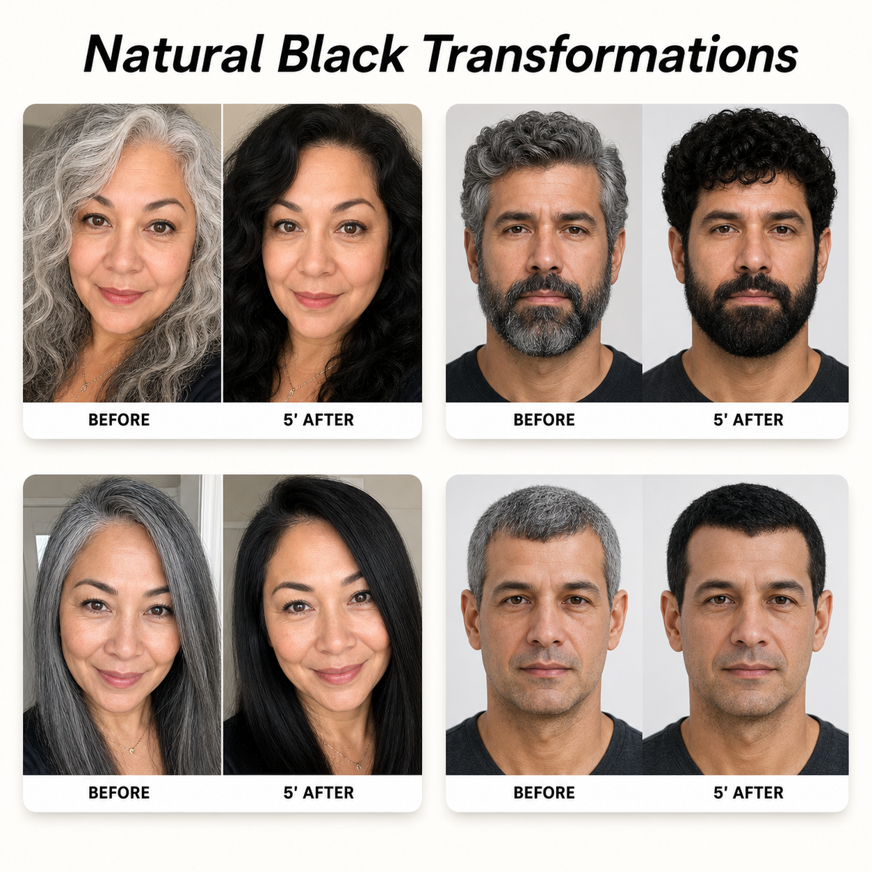 Natural Black Transformations — 5 minute before/after